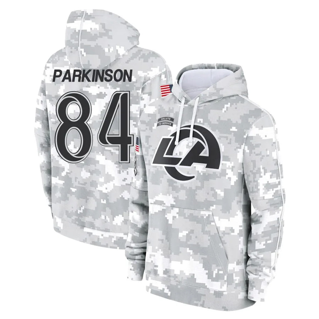 Fenge LA.Rams #84 Colby Parkinson Player Arctic Camo Salute to Service Hoodies Limited Game Stitched Jerseys