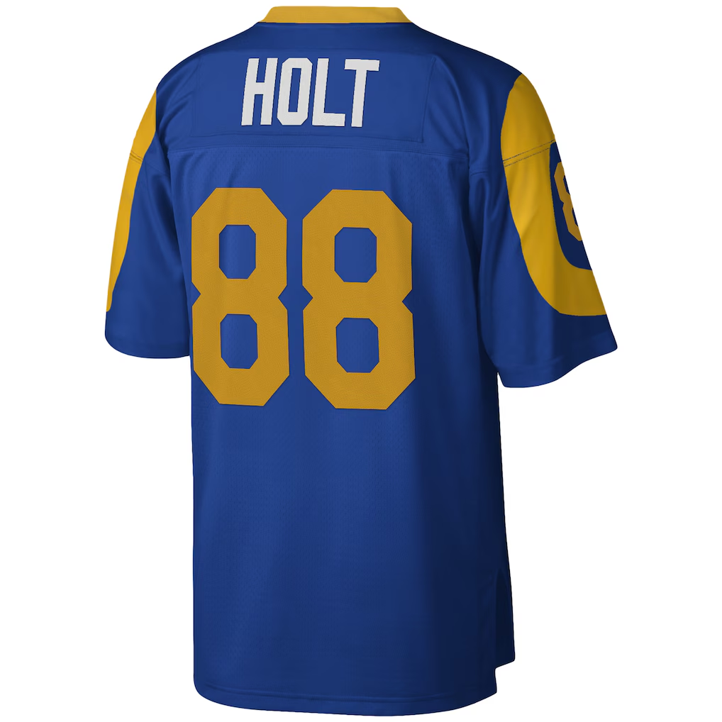 Fenge LA.Rams #88 Torry Holt Mitchell & Ness Royal Legacy Replica Stitched Puhic Jersey