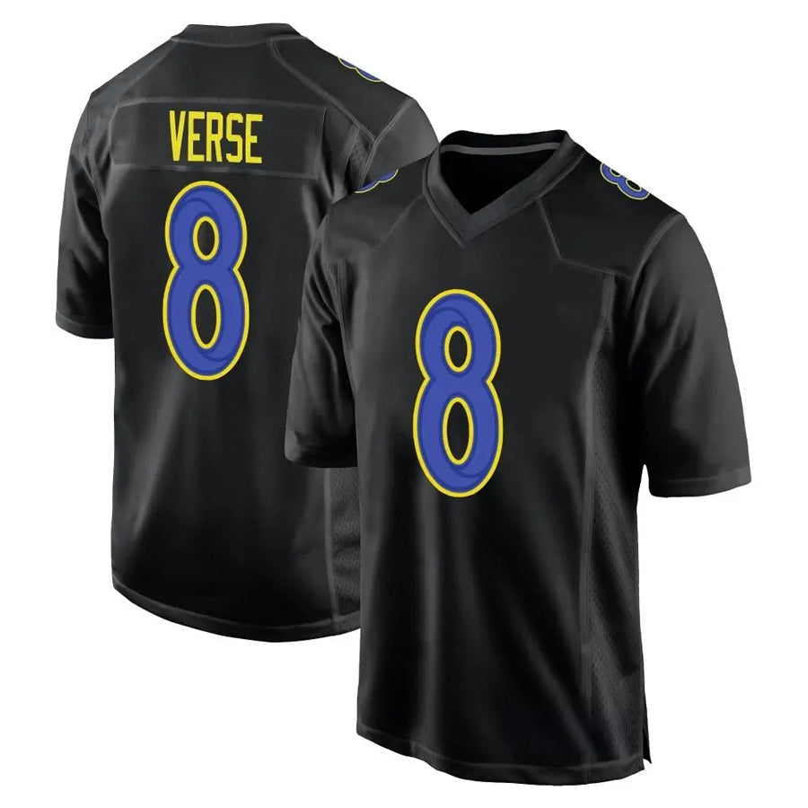 Fenge LA.Rams #8 Jared Verse Player Black Fashion Game Stitched Jerseys