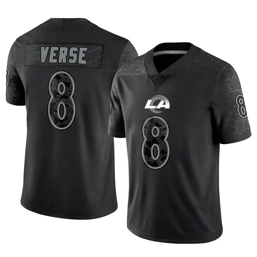 Fenge LA.Rams #8 Jared Verse Player Black RFLCTV Limited Stitched Jerseys