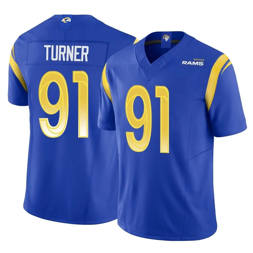 Fenge LA.Rams #91 Kobie Turner Player Royal Limited Vapor F.U.S.E. Home Game Stitched Jerseys