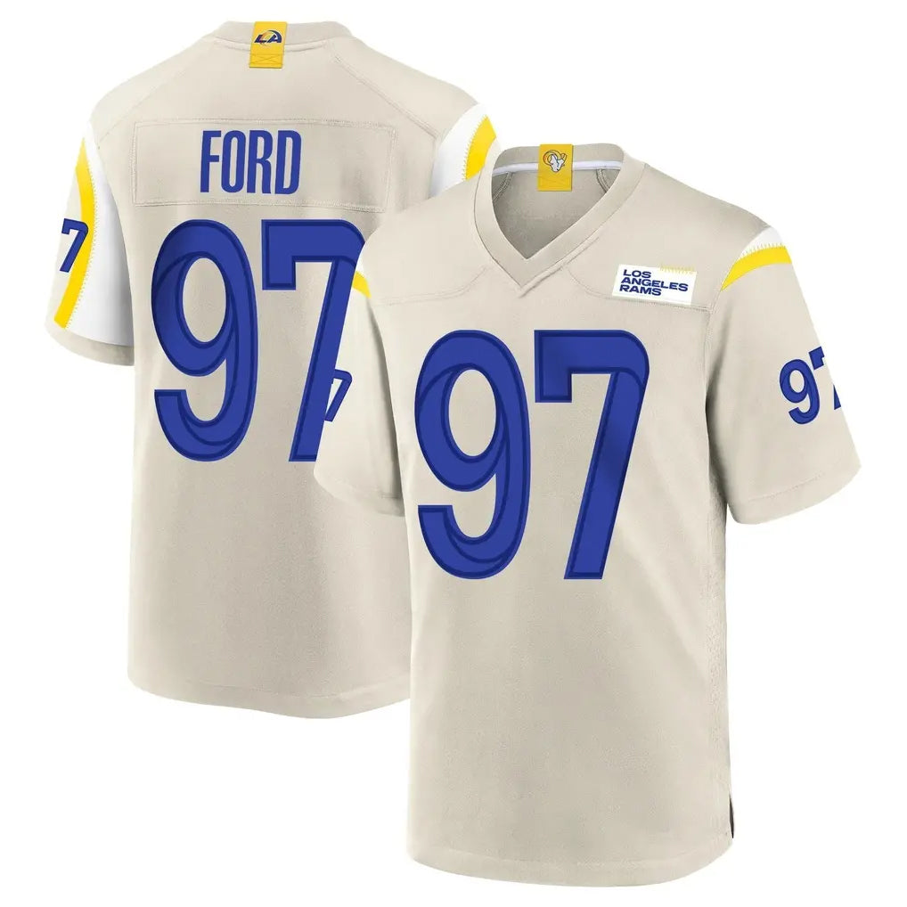 Fenge LA.Rams #97 Poona Ford Player Bone Home Game Stitched Jerseys