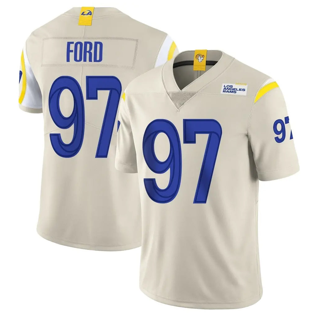 Fenge LA.Rams #97 Poona Ford Player Bone Limited Vapor Home Game Stitched Jerseys