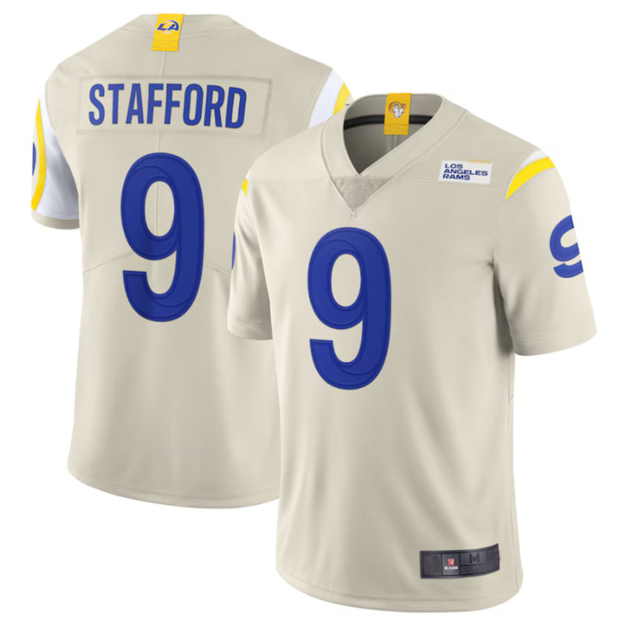 Fenge LA.Rams #9 Matthew Stafford Bone Vapor Limited Jersey American Stitched Jerseys