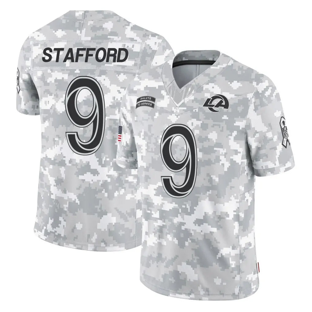 Fenge LA.Rams #9 Matthew Stafford Player Arctic Camo Salute To Service Limited Game Stitched Jerseys