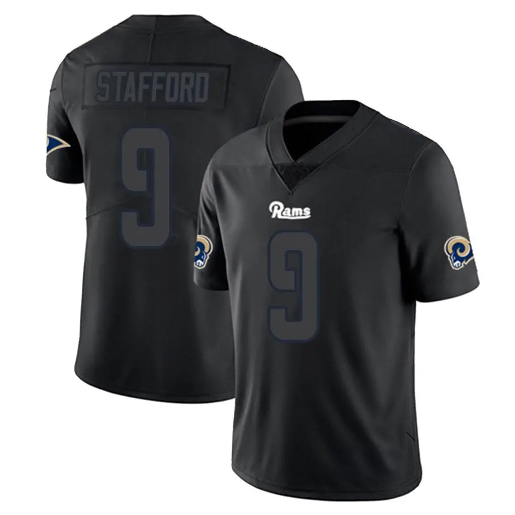 Fenge LA.Rams #9 Matthew Stafford Player Black Impact Limited Home Game Stitched Jerseys