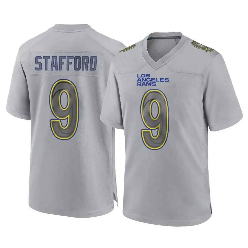 Fenge LA.Rams #9 Matthew Stafford Player Gray Atmosphere Fashion Home Game Stitched Jerseys