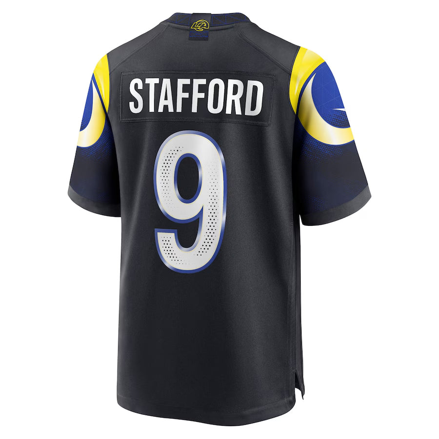 Fenge LA.Rams #9 Matthew Stafford Player Midnight Blue Rivalries Collection Game Stitched Jerseys