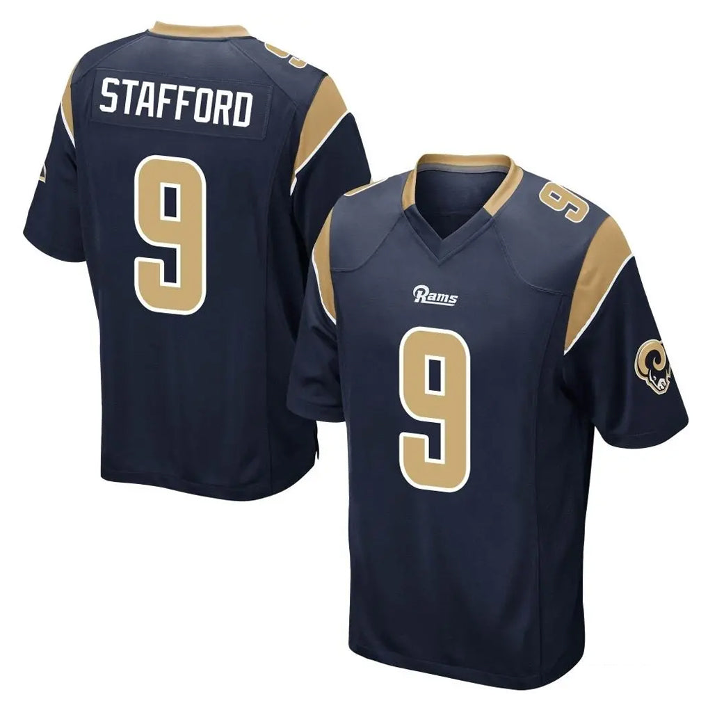 Fenge LA.Rams #9 Matthew Stafford Player Navy Home Game Stitched Jerseys