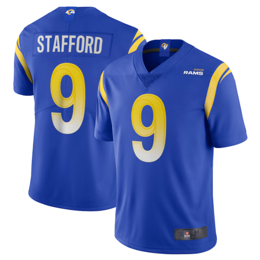 Fenge LA.Rams #9 Matthew Stafford Royal Vapor Limited Jersey American Stitched Jerseys