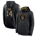 Fenge LV.Raiders #14 Matt Gay Player Black Salute to Service Hoodies Limited Game Stitched Jerseys