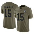 Fenge LV.Raiders #15 Fernando Mendoza Player Olive Salute To Service Limited Stitched Jerseys