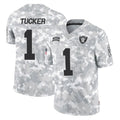 Fenge LV.Raiders #1 Tre Tucker Player Arctic Camo Salute To Service Limited Game Stitched Jerseys