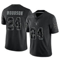 Fenge LV.Raiders #24 Charles Woodson Player RFLCTV Limited Black Stitched Jerseys