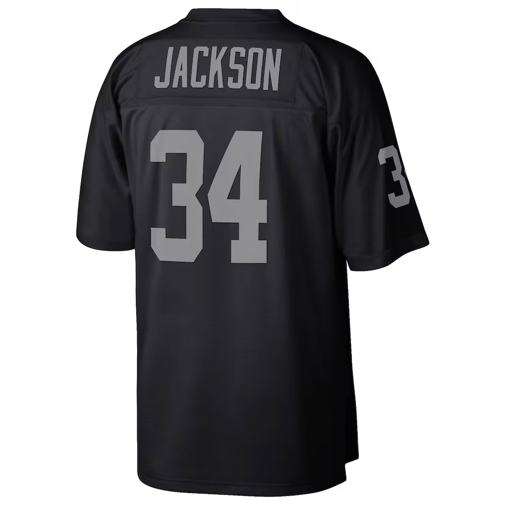 Fenge LV.Raiders #34 Bo Jackson Mitchell & Ness Black Legacy Replica Stitched Jerseys