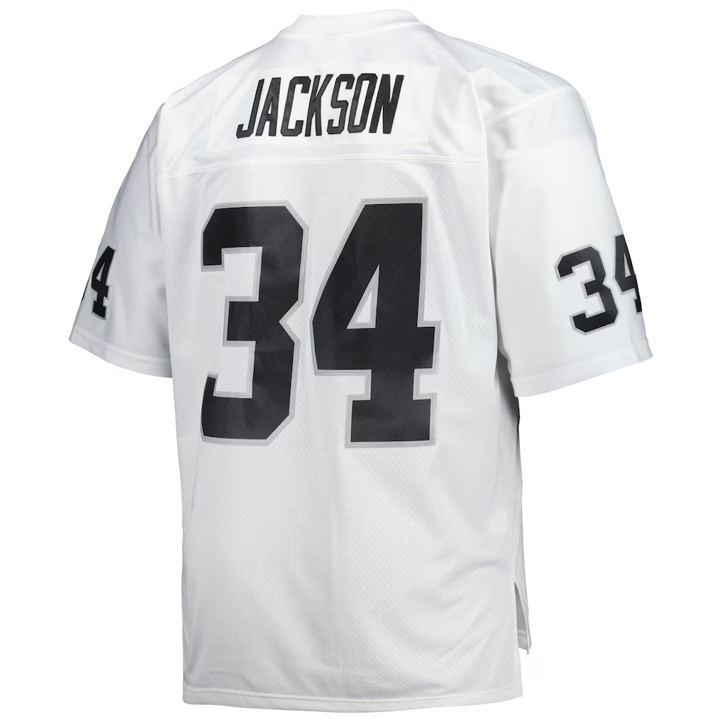 Fenge LV.Raiders #34 Bo Jackson Mitchell & Ness White Big & Tall 1988 Retired Player Replica Stitched Jerseys
