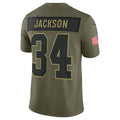 Fenge LV.Raiders #34 Bo Jackson Player Salute To Service Limited Olive Stitched Jerseys