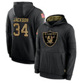 Fenge LV.Raiders #34 Bo Jackson Player Salute to Service Black Hoodies Stitched Jerseys