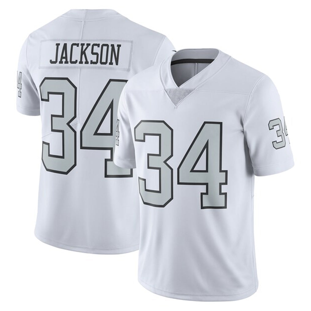 Fenge LV.Raiders #34 Bo Jackson Player White Alternate Vapor F.U.S.E Limited Stitched Jerseys