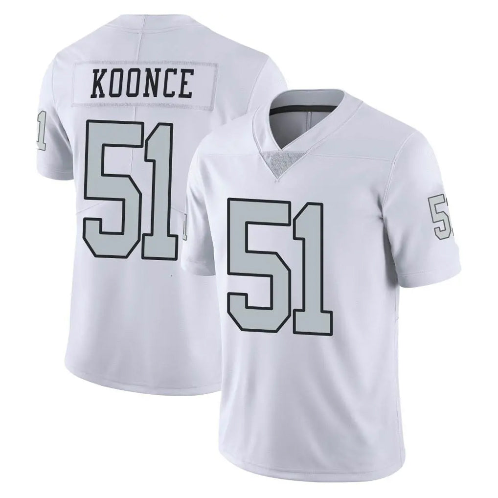 Fenge LV.Raiders #51 Malcolm Koonce Player White Limited Color Rush Home Game Stitched Jerseys
