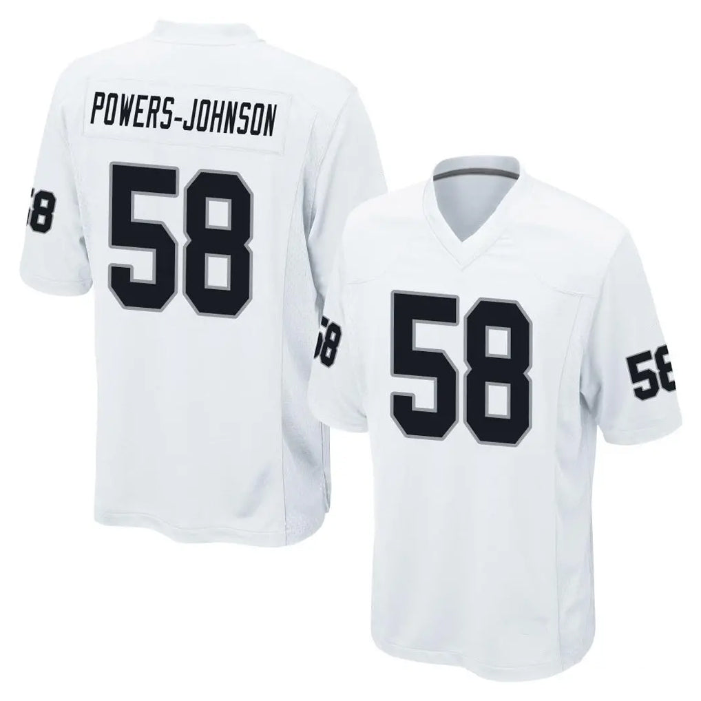 Fenge LV.Raiders #58 Jackson Powers-Johnson Player White Home Game Stitched Jerseys