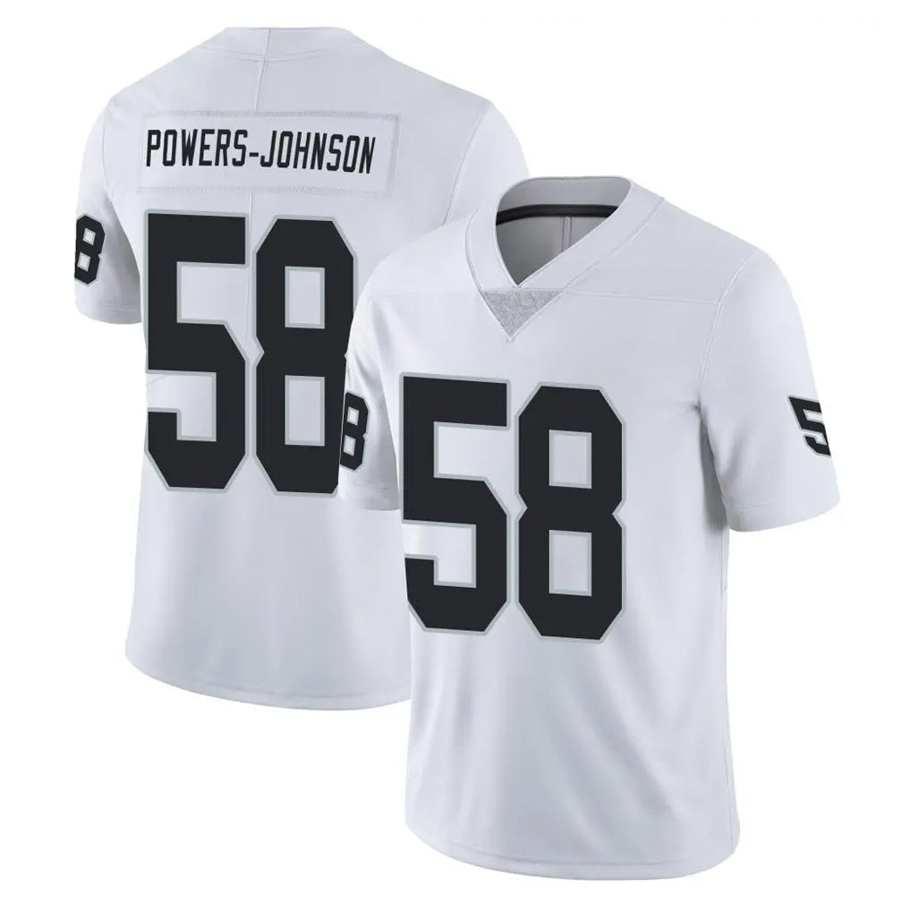 Fenge LV.Raiders #58 Jackson Powers-Johnson Player White Limited Vapor Untouchable Home Game Stitched Jerseys