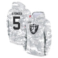 Fenge LV.Raiders #5 Eric Stokes Player Arctic Camo Salute to Service Hoodies Limited Game Stitched Jerseys