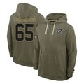 Fenge LV.Raiders #65 Tyler Linderbaum Player Olive Salute to Service Pullover Hoodies Limited Stitched Jerseys