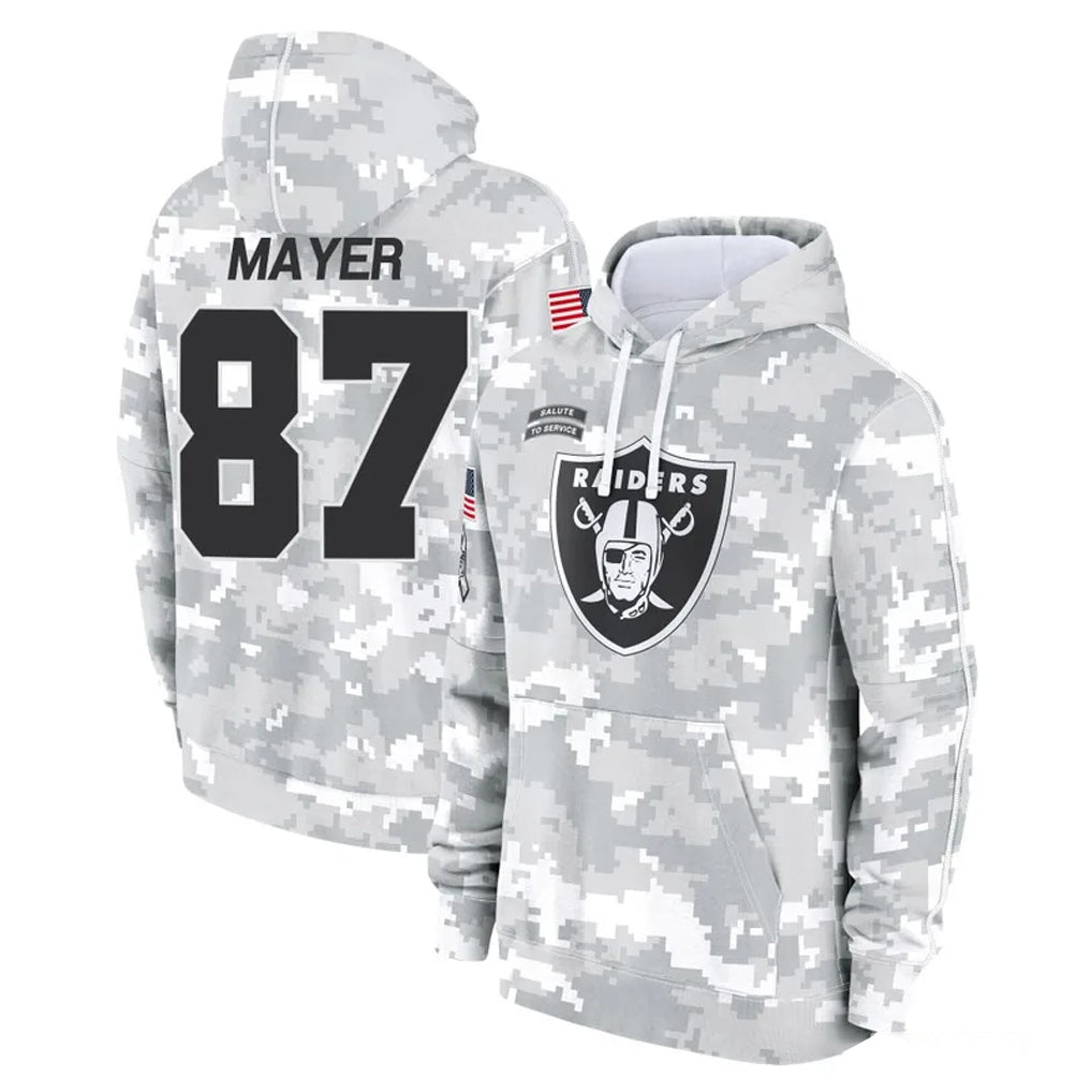 Fenge LV.Raiders #87 Michael Mayer Player Arctic Camo Salute to Service Hoodies Limited Game Stitched Jerseys