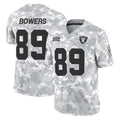 Fenge LV.Raiders #89 Brock Bowers Player Arctic Camo Salute to Service Limited  Stitched Jerseys