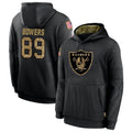 Fenge LV.Raiders #89 Brock Bowers Player Salute to Service Black Hoodies Stitched Jerseys