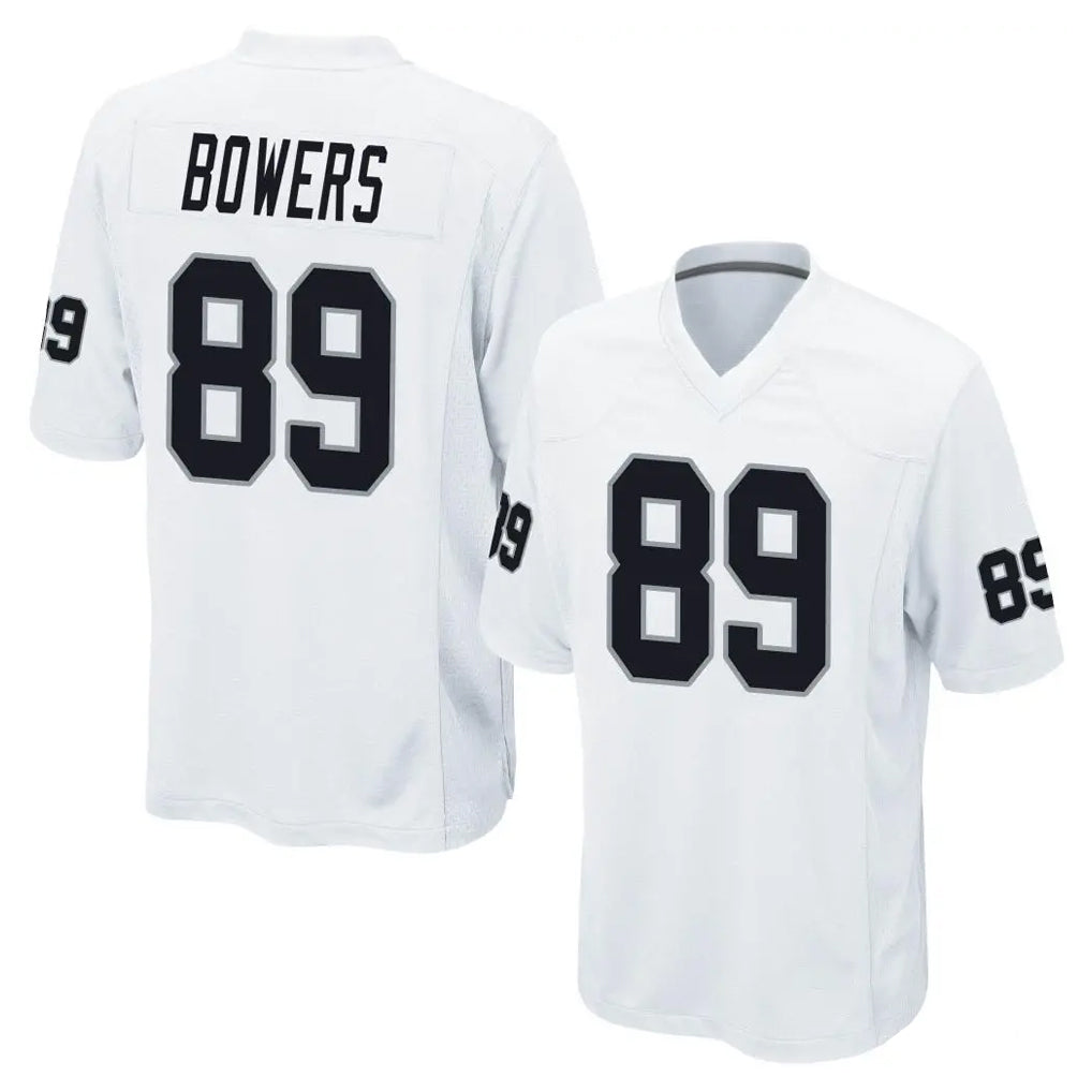 Fenge LV.Raiders #89 Brock Bowers Player White Home Game Stitched Jerseys