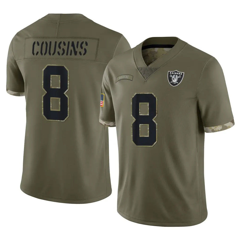 Fenge LV.Raiders #8 Kirk Cousins Player Olive Salute To Service Limited Stitched Jerseys
