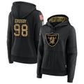 Fenge LV.Raiders #98 Maxx Crosby Player Salute to Service Black Hoodies Stitched Jerseys