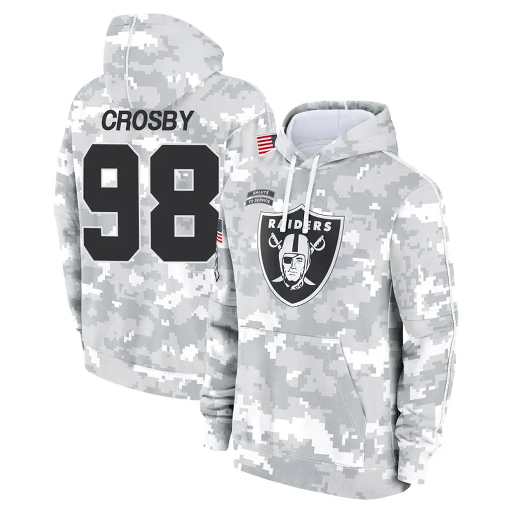 Fenge LV.Raiders #98 Maxx Crosby Player Salute to Service Hoodies Stitched Jerseys
