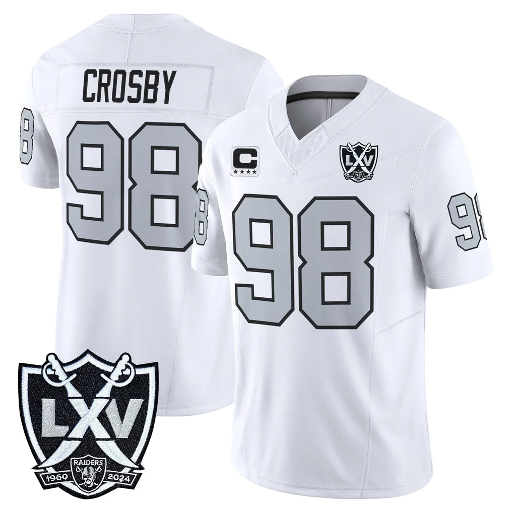 Fenge LV.Raiders #98 Maxx Crosby Player White 2026 Vapor Limited Home Game Stitched Jerseys