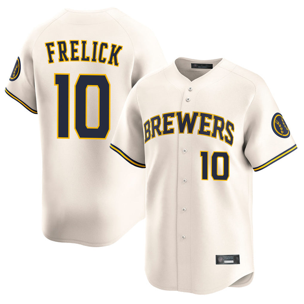 Fenge M.Brewers #10 Sal Frelick Player Cream Home Limited Game Stitched Jerseys