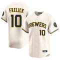Fenge M.Brewers #10 Sal Frelick Player Cream Home Limited Game Stitched Jerseys