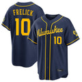 Fenge M.Brewers #10 Sal Frelick Player Navy Home Stadium Game Stitched Jerseys