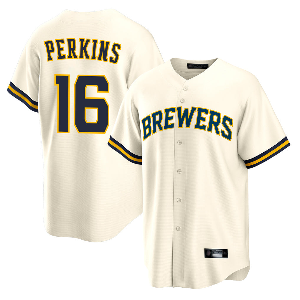 Fenge M.Brewers #16 Blake Perkins Player Cream Home Game Stitched Jerseys