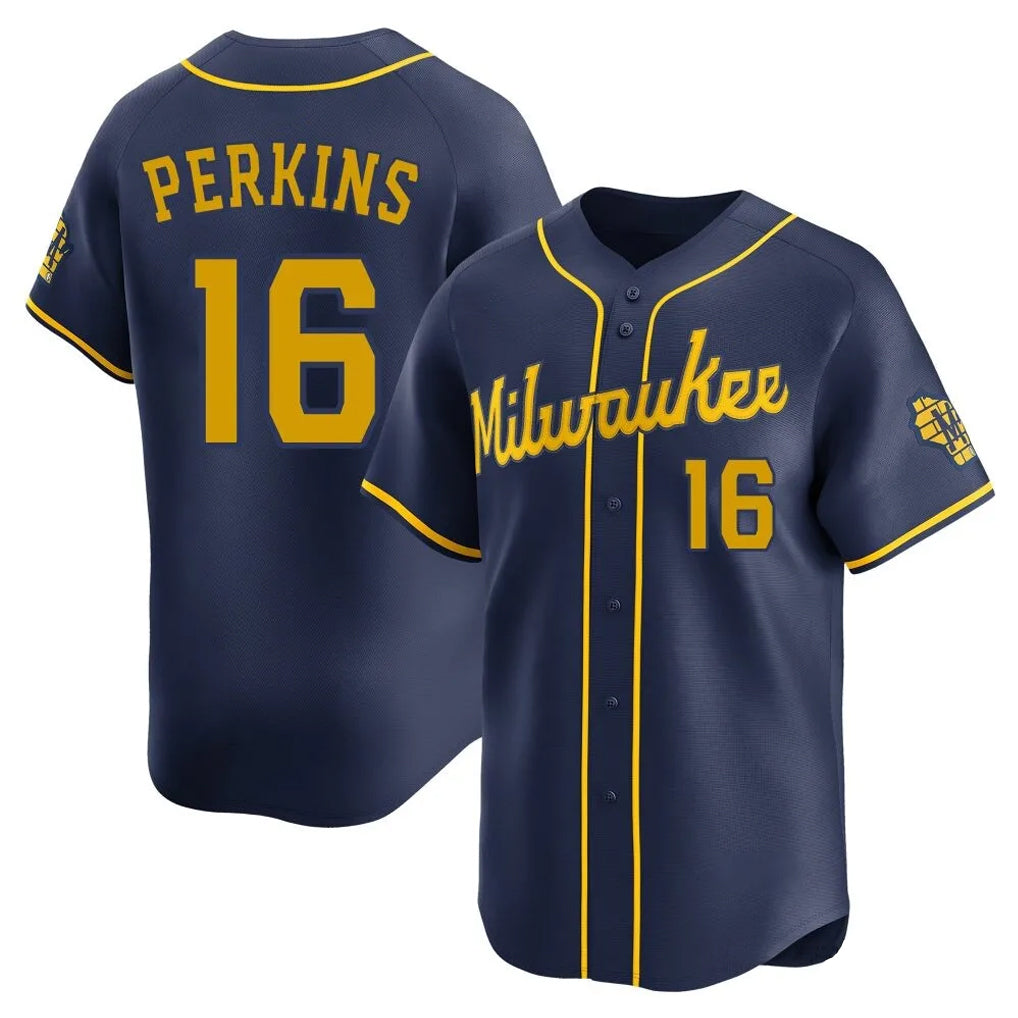 Fenge M.Brewers #16 Blake Perkins Player Navy Home Limited Stitched Jerseys