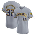 Fenge M.Brewers #32 Jacob Misiorowski Player Gray Home Limited Elite Stitched Jerseys