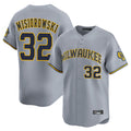 Fenge M.Brewers #32 Jacob Misiorowski Player Gray Home Limited Stitched Jerseys