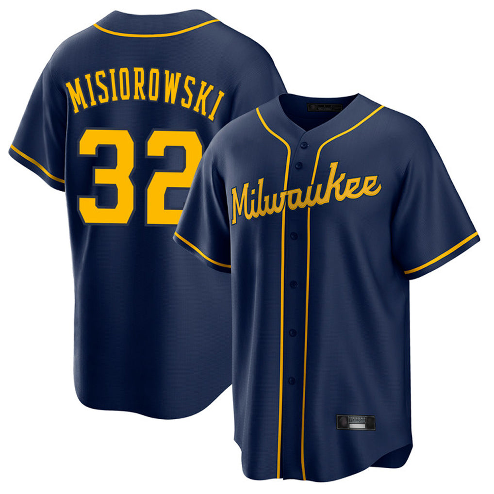 Fenge M.Brewers #32 Jacob Misiorowski Player Navy Home Game Stitched Jerseys