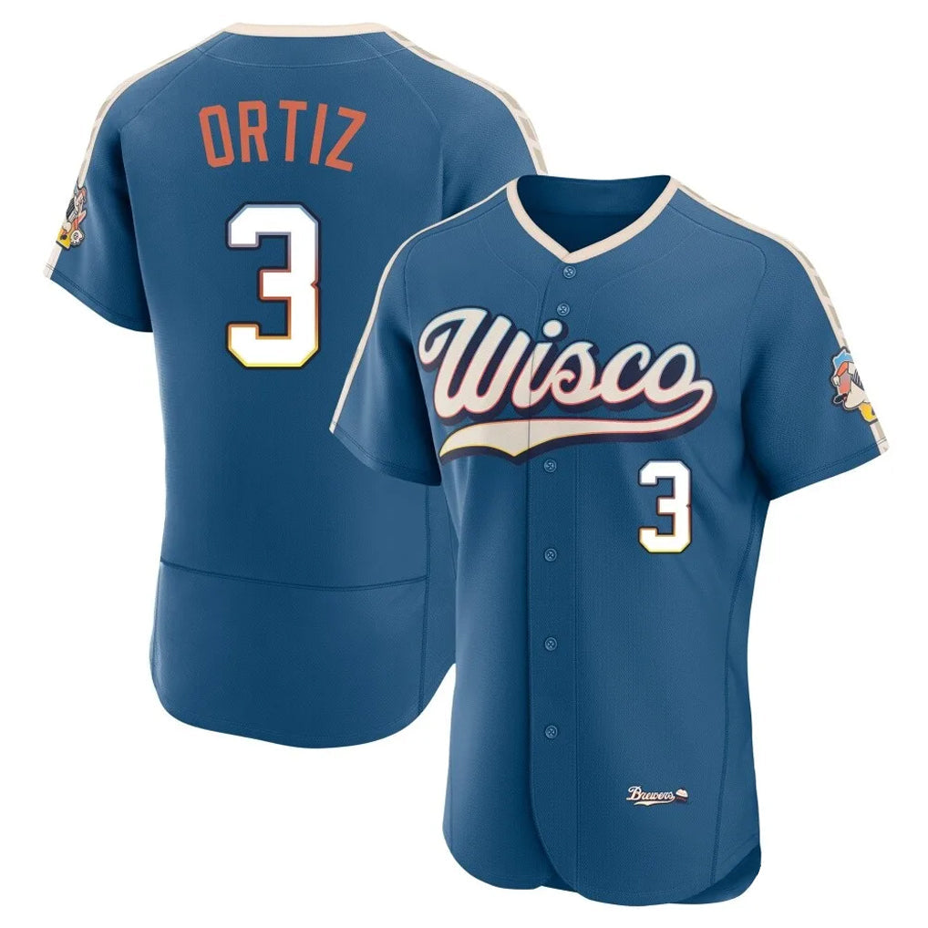 Fenge M.Brewers #3 Joey Ortiz Player Blue 2026 City Connect Home Limited Elite Stitched Jerseys