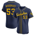 Fenge M.Brewers #53 Brandon Woodruff Player Navy Home Limited Elite Stitched Jerseys
