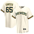 Fenge M.Brewers #65 Nestor Cortes Player Cream Home Game Stitched Jerseys