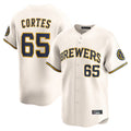 Fenge M.Brewers #65 Nestor Cortes Player Cream Home Limited Game Stitched Jerseys