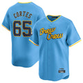 Fenge M.Brewers #65 Nestor Cortes Player Light Blue City Connect Home Limited Stitched Jerseys