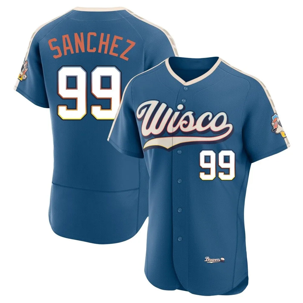Fenge M.Brewers #99 Gary Sanchez Player Blue 2026 City Connect Home Limited Elite Stitched Jerseys